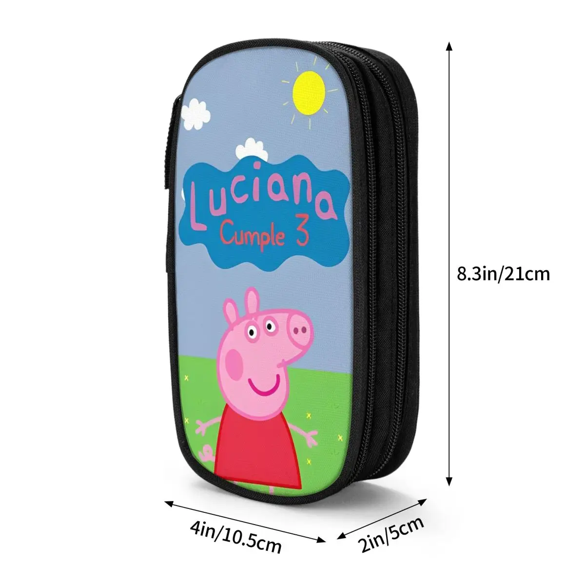 Peppa Pig Family Kid's Pen Box Double Layer Large Capacity Office Supplies Pencilcase Gift for Girls Boys