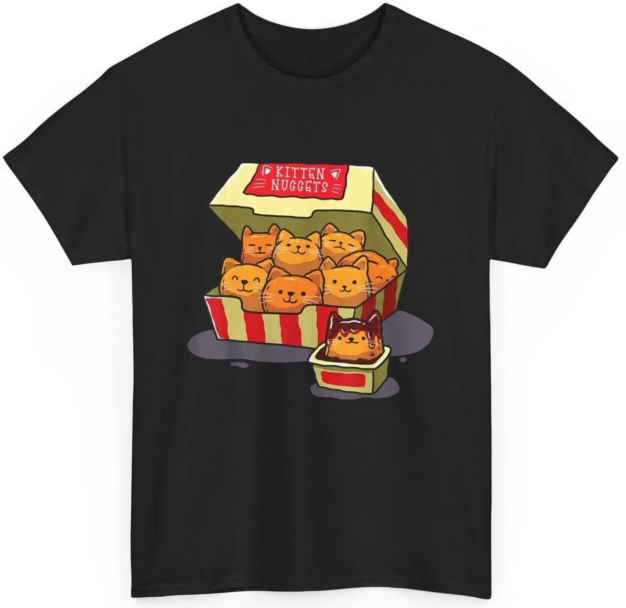 Kitten Nuggets Food Pun Cat Lover Gift Chicken Nuggets T-Shirt