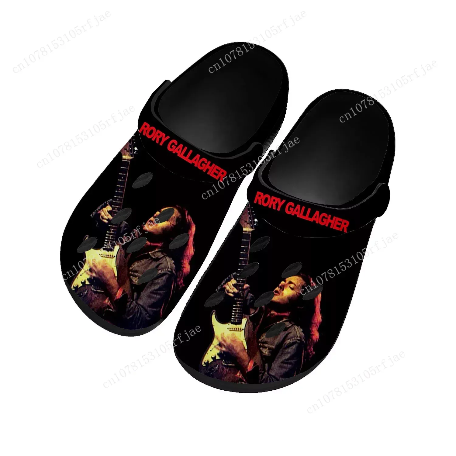 

Rory Gallagher Music Home Clogs Custom Water Shoes Mens Womens Teenager Shoe Garden Clog Breathable Beach Hole Slippers Black