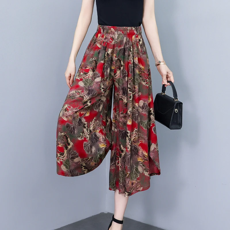 Pantalon femme pantalon femme étudiant pantalon ample pantalon décontracté dame été imprimé pantalon