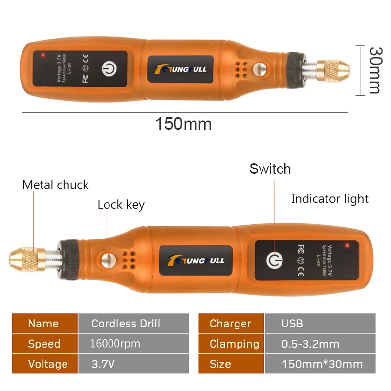 Cordless Mini Electric Rotary Tool Set 16000RPM USB Charging Engraving Pen Electric Drill Dremel Tools Jewelry Metal Polishing view 3