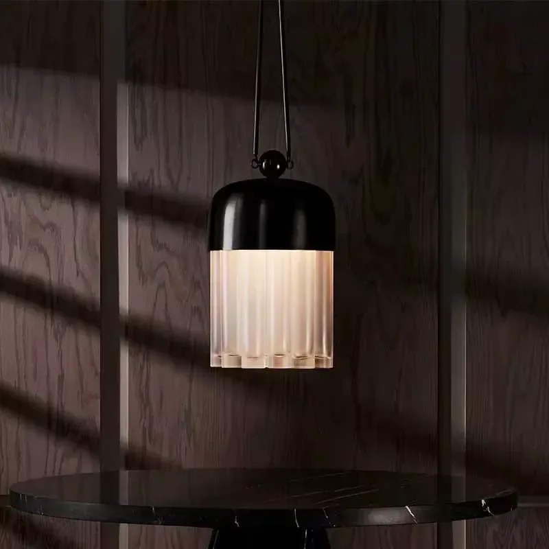 American Modern Pendant Light Restaurant Living Room Bedroom Bedside Retro Metal Hanging Lamp