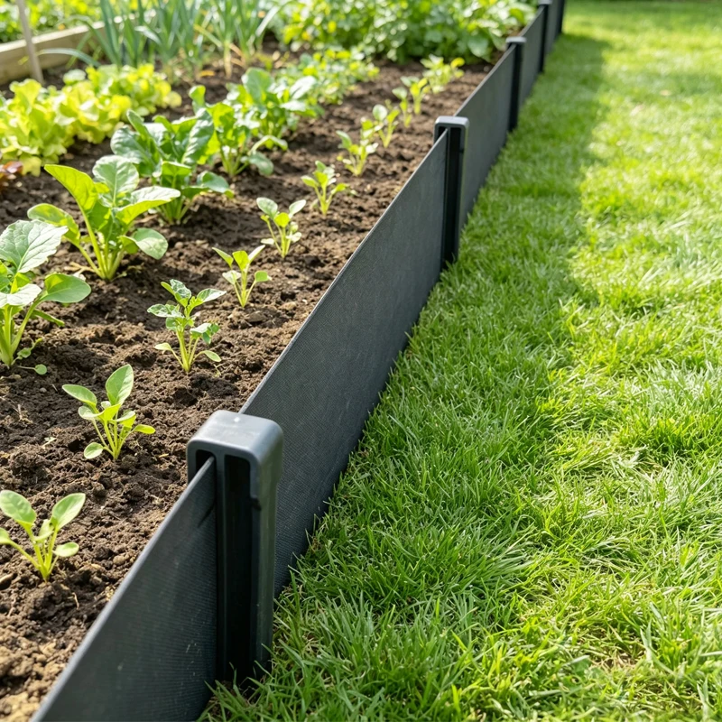 4.72-Inch High Plastic Garden Edging, Flexible Landscape Border (16.4 ft / 32.8 ft), Includes Anchoring Stakes