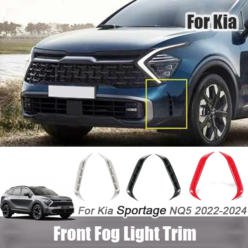 

For Kia Sportage NQ5 2022 2023 2024 2025 Front Bumper Fog Light Frame Cover Front Fog Light Brow Protection Exterior