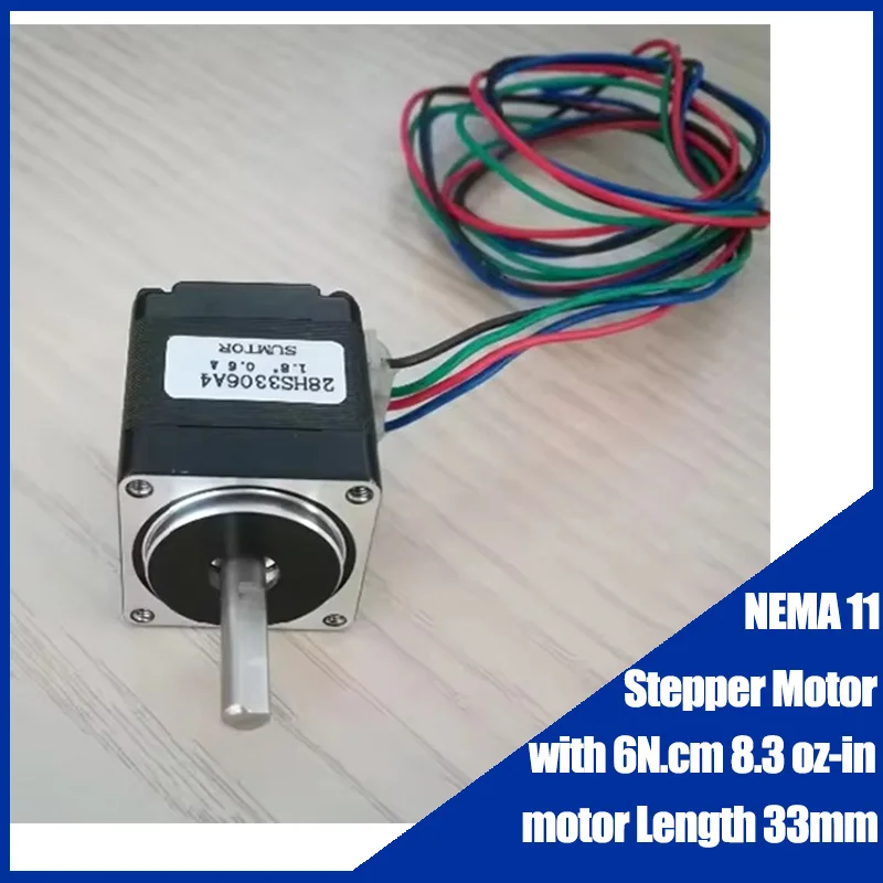 Stepper Motor NEMA 11  with 6N.cm 8.3 oz-in motor Length 33mm Single output shaft and dual output shaft can choose