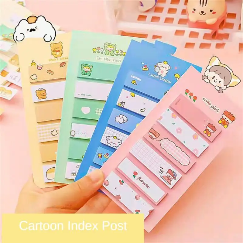 Bloc-notes adhésif avec motif animaux pour fille, mignon, kawaii, fournitures scolaires et de bureau