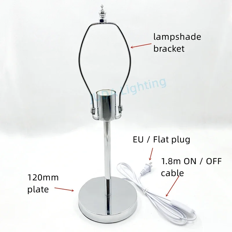 Copper Gold Color Table Lamp Retro Floor Lamp Iron Lamp Base Cable E27 Socket Lamp Holder Desk Lamp Metal Lamp Base with Bracket