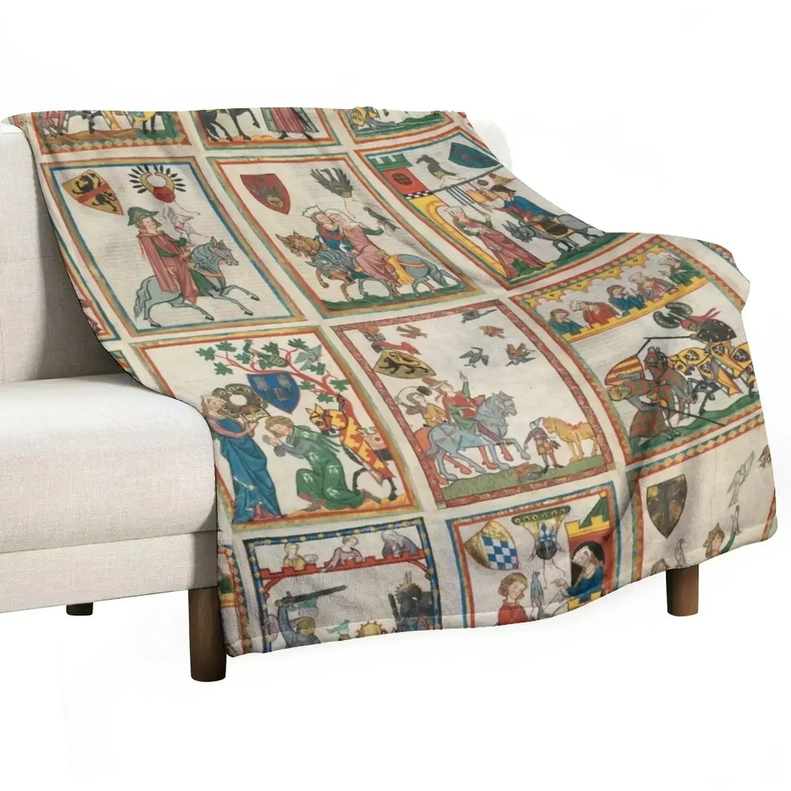 Codex Manesse Throw Blanket Soft sofa bed Bed linens Furrys Blankets