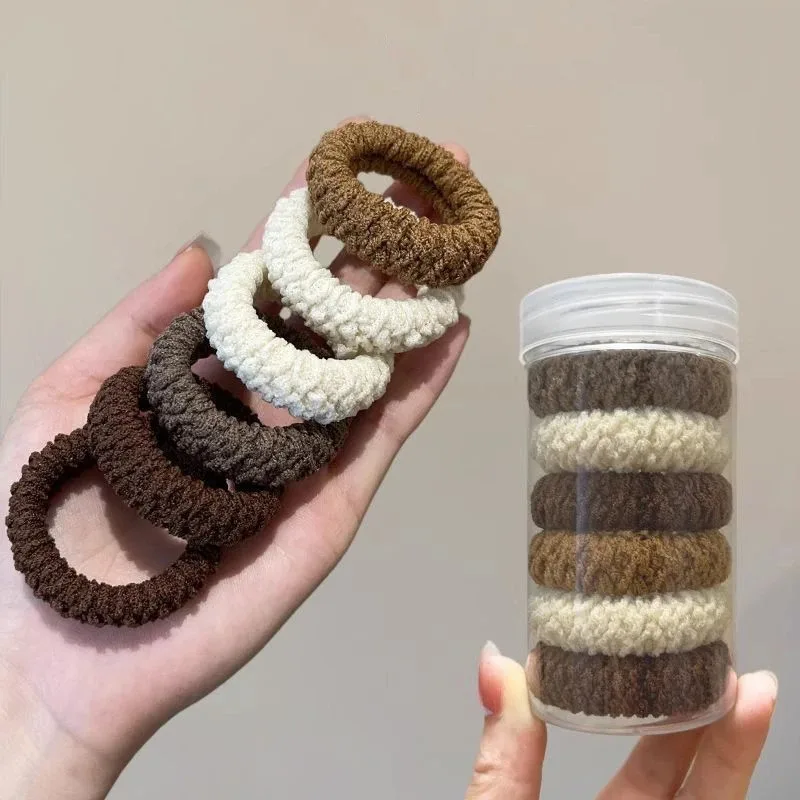 6PCS New Fashion Boutique Simple Thicken Ponytail Holders Gumka Elastyczne opaski do włosów Kobiety Dziewczyny Akcesoria do włosów Nakrycia głowy