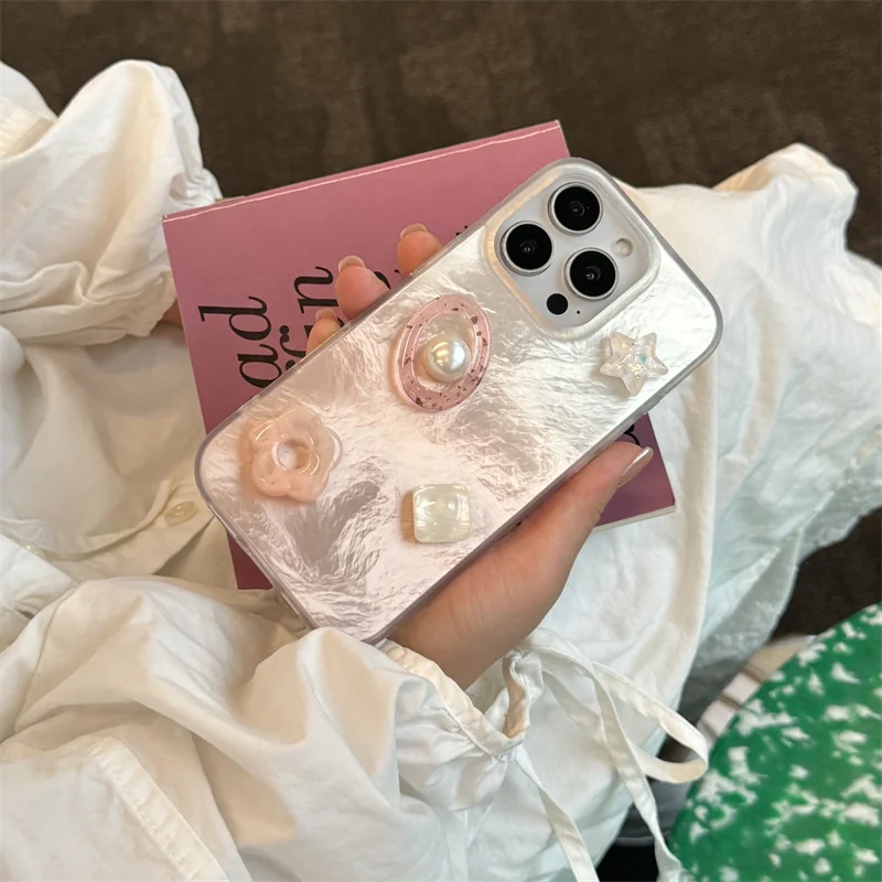 

Fashion Cute 3D Star Flower Phone Case For iPhone 16 Pro 15 13 14 Pro Max Back Cover Shockproof Cartoon Protective Cases Funda