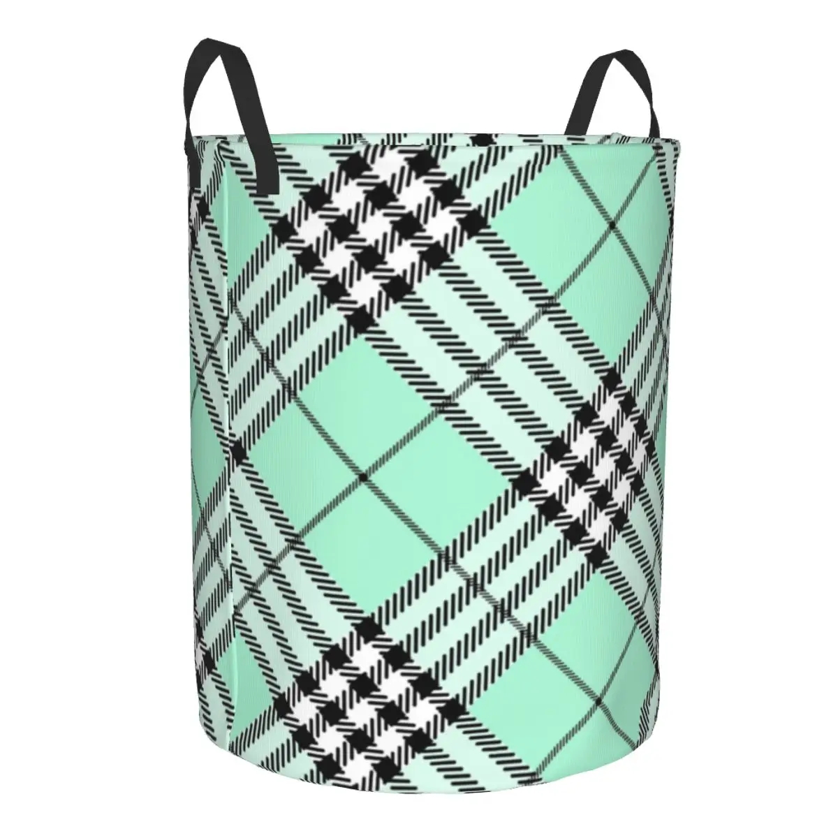 Classic Scottish Tartan Plaid Laundry Basket Foldable Geometric Gingham Check Clothes Hamper for Nursery Kids Toys Storage Bin