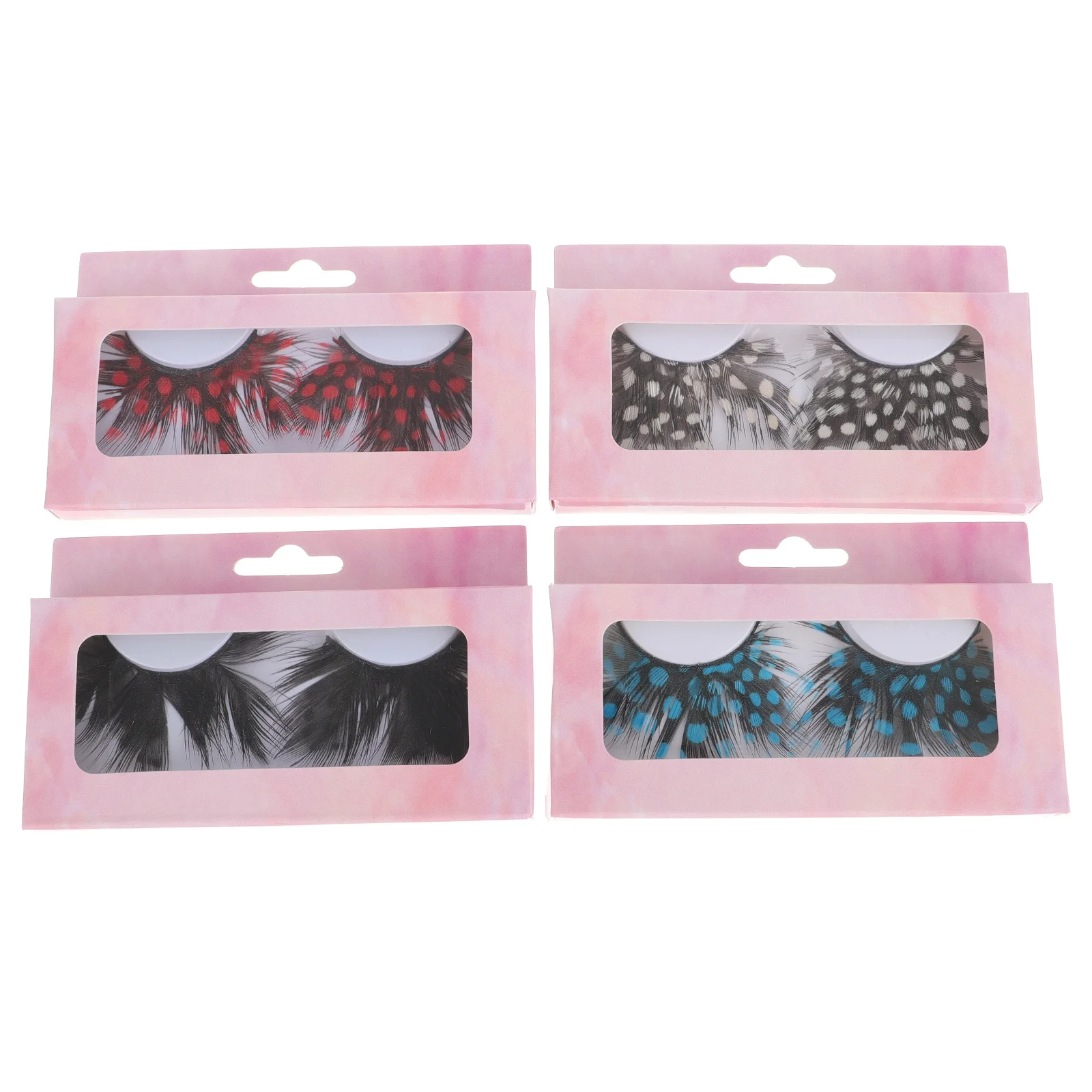 4Pairs False Eyelash Premium Thick Full Natural Look Makeup Party Halloween Cosplay Performance Fake Eyelashes
