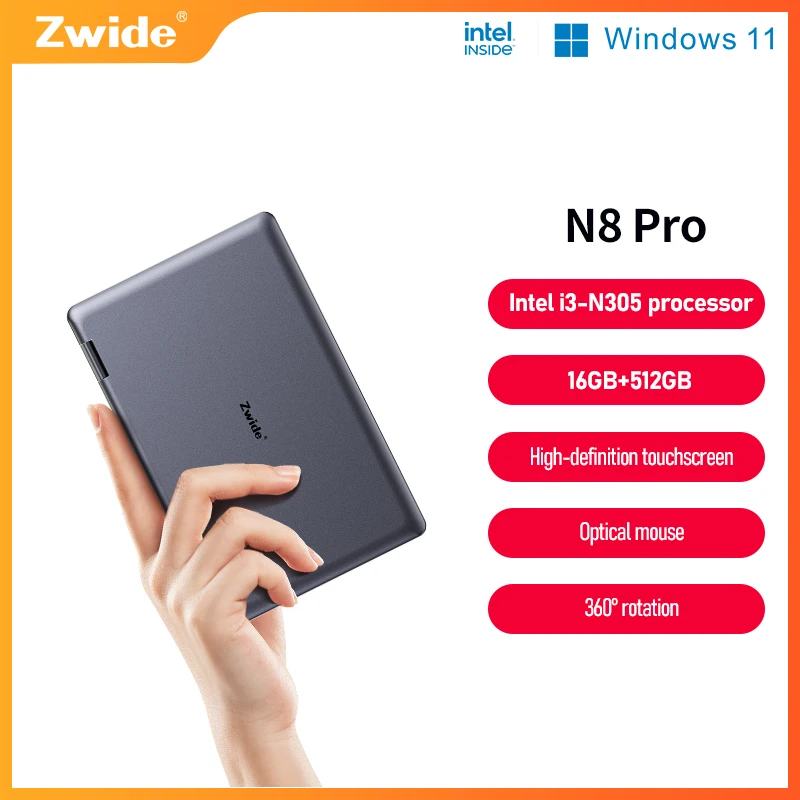 Zwide N8 Pro Mini Laptop 8-inch touch screen two-in-one convenient pocket business trip business office entertainment