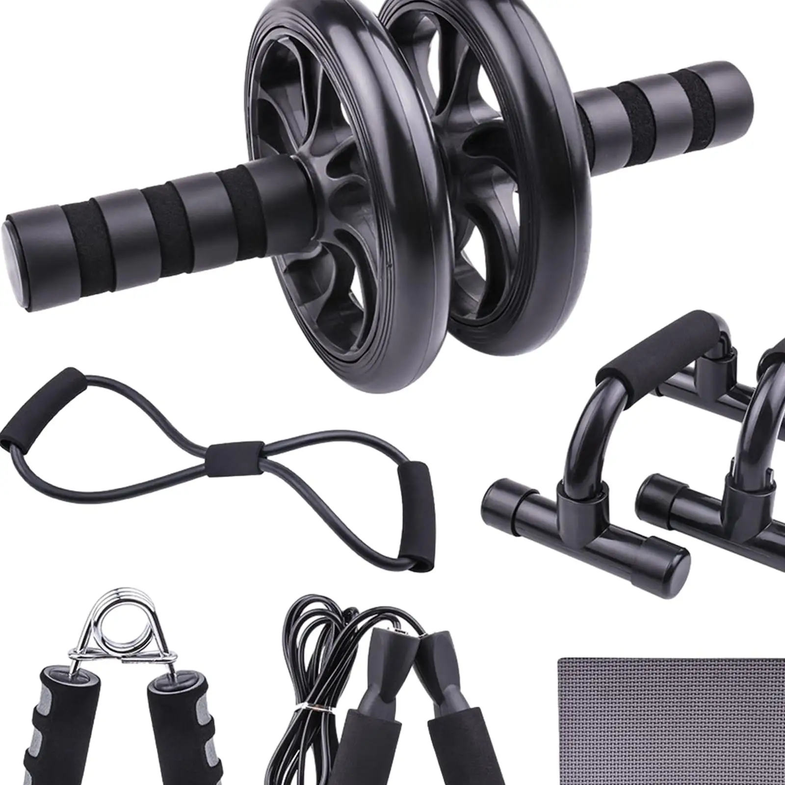 Ab Workout Equipment for Men Women with Abdominal Wheel, Knee Pad, Hand Gripper,