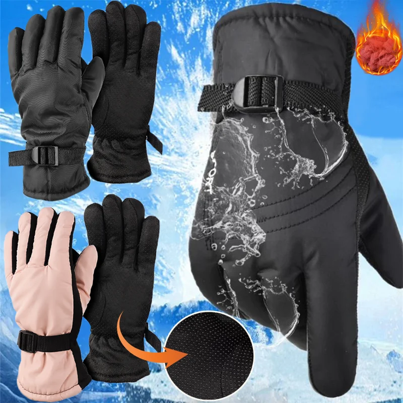 

New Winter Men Women Plush Warm Gloves TouchScreen Non-slip Waterproof Gloves for Outdoor Sport Cycling Skiing Full Finger Glove