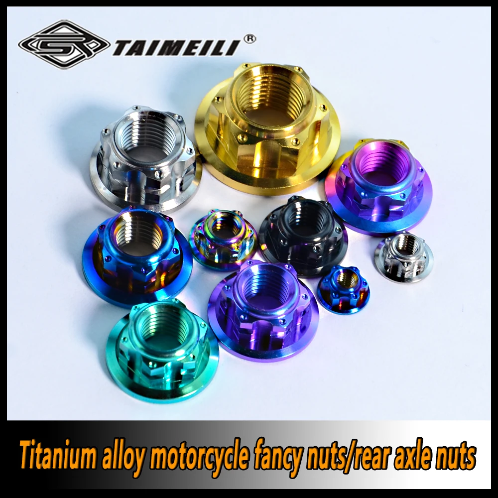 TAIMEILI Titanium Alloy Pattern Nut M5M6m8m10m12m14 Motorcycle Bicycle Modification Replacement Nut