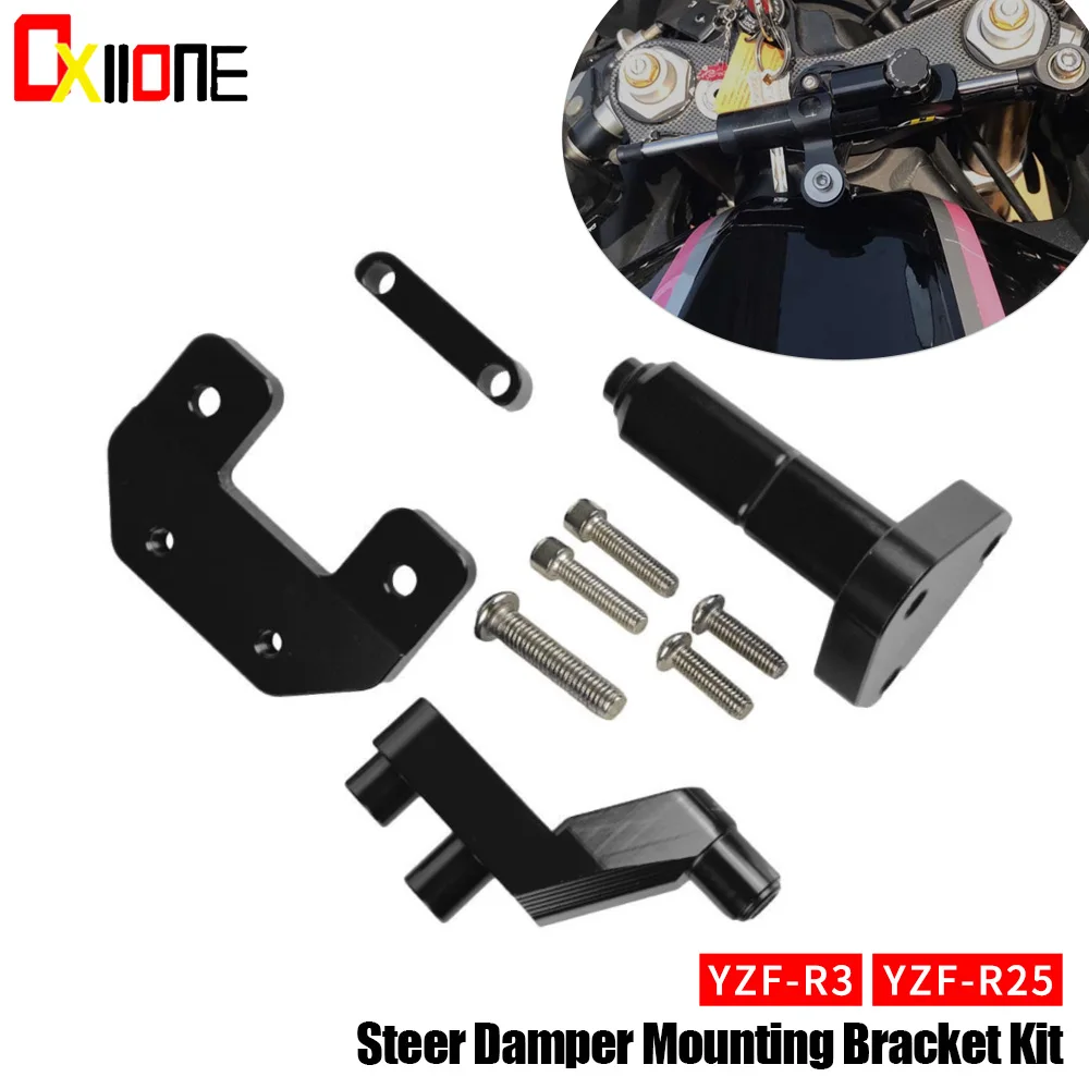 R3 R25 Motorcycle CNC Aluminum Adjustable Steer Stable Damper bracket Mount kit FOR kawasaki YZF R3 R25 2014 2015 2016 2017