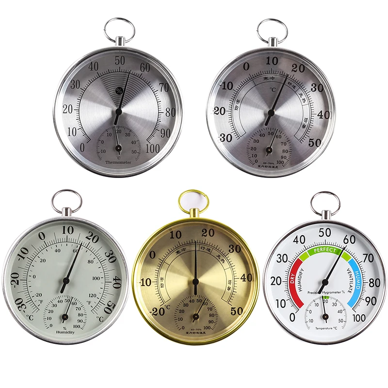 1 stücke 10cm Hygrometer Thermometer - Indoor Feuchtigkeit Temperatur Monitor 2-in-1 mit Genaue Sensoren Mit ring für Haus Familie