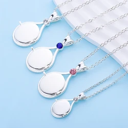 Catuni Shell Mermaid H2O Openable Pendant Necklace Silver Color Inlaid Crystal Zircon Quality Tv Movie Jewelry for Woman Girl