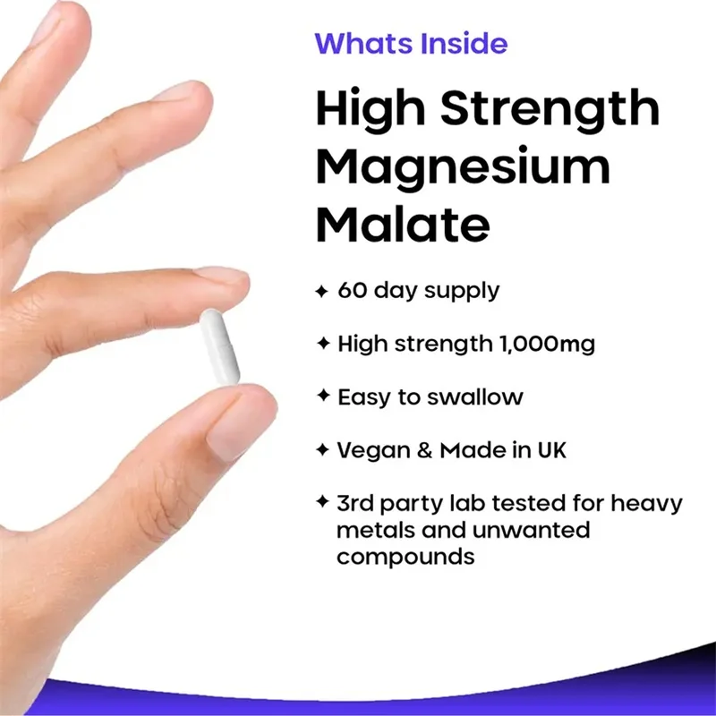 Magnesium Malate 1000mg - Helps Maintain Muscle Function, Bone Health and Energy Production, and Promotes Electrolyte Balance - Image 3