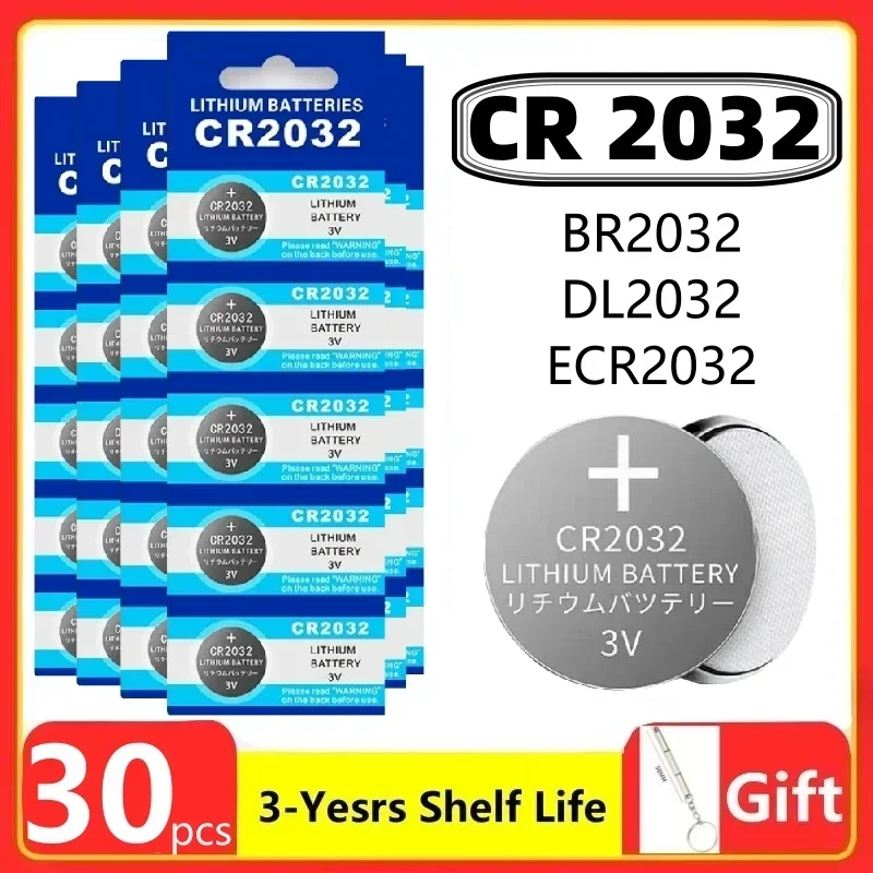 Button Battery 3V Lithium Battery 5-60PCS CR2032 CR 2032  For Watch Toy Calculator Car Remote Control Button Coin Cell