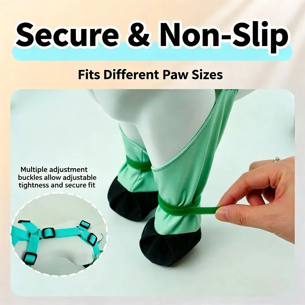 New Waterproof Dog Suspender Boots Anti-Slip Dirty-proof Dog Rain Boots Adjustable Fit Pet Paw Protector Pet Outdoor Walking