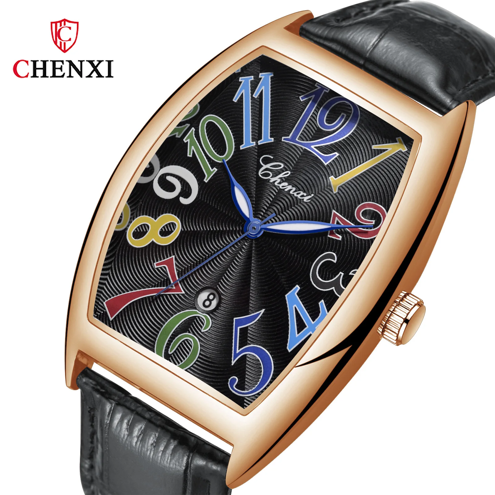 CHENXI Men's Luminous Leather Strap Quartz Watch, Gift Clock