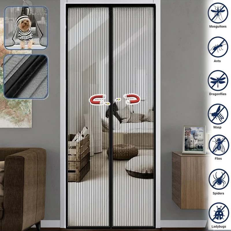 

Summer Household Partition Magnet Self-priming Mesh Curtain Washable Insect Sand Fly Invisible Door Mesh Partition Curtain 모기 방지