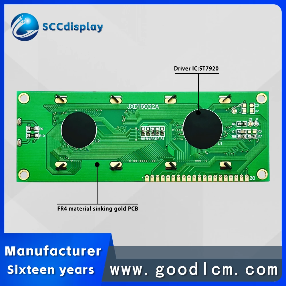Manufacturer 16032A Chinese Character Library LCD Screen JXD16032A Serial Port Parallel Port 160X32 Dot Matrix LCM Module