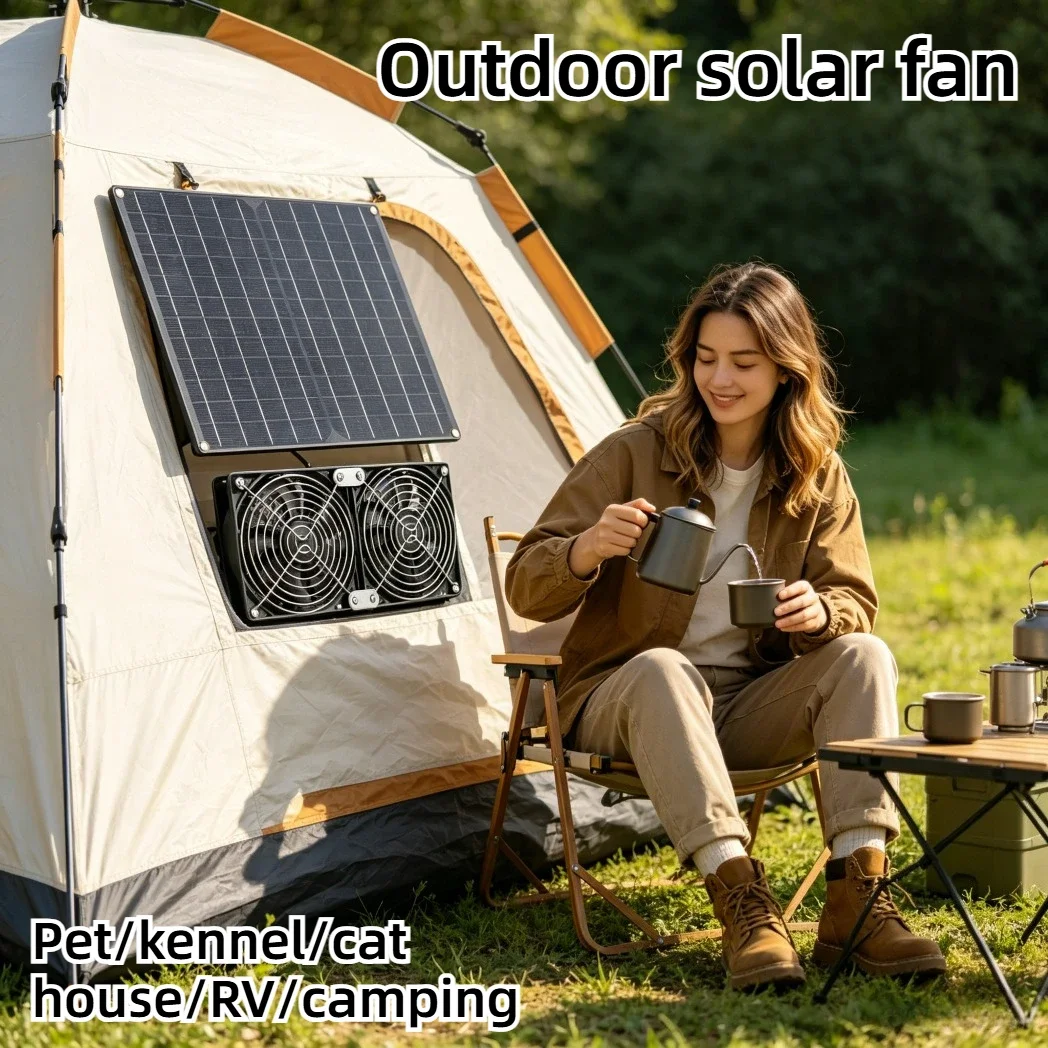 Kit de Ventilador Solar Doble Panel