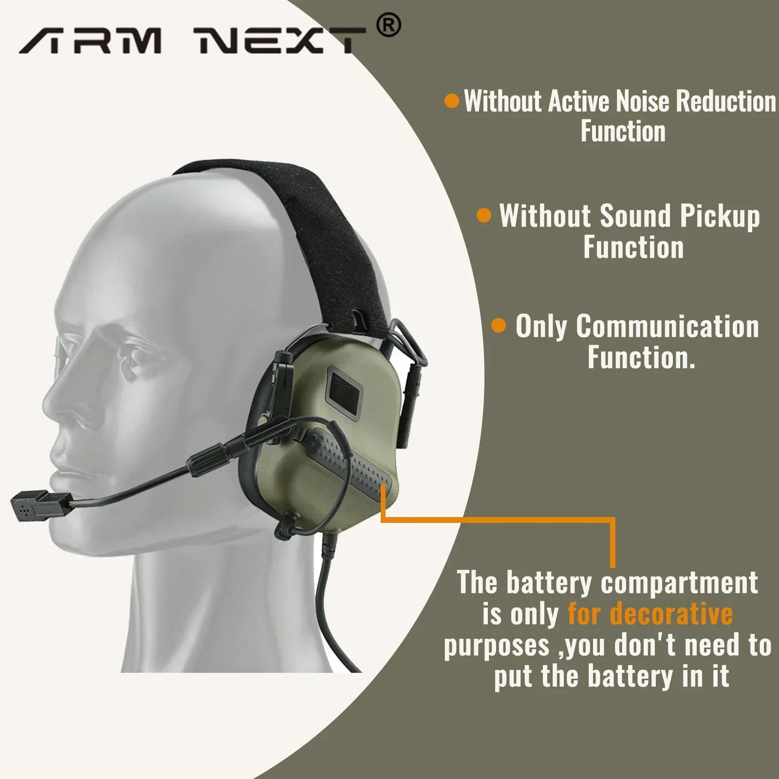 Upgrade Airsoft Tactical Headset Foldable Earmuff Microphone Military Headphone Shooting Hunting Ear Protection Earphones