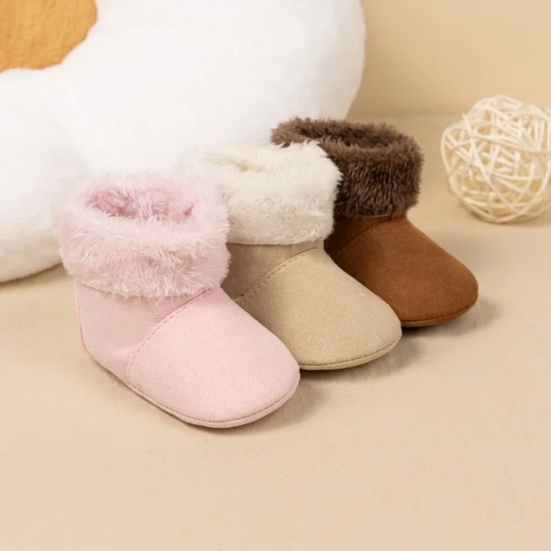 New Girls Outdoor Ankle Boots Winter Toddlers Fashion Kids Warm Cotton Boots Hairy Fluffy Non-slip Children Furry Short Boots