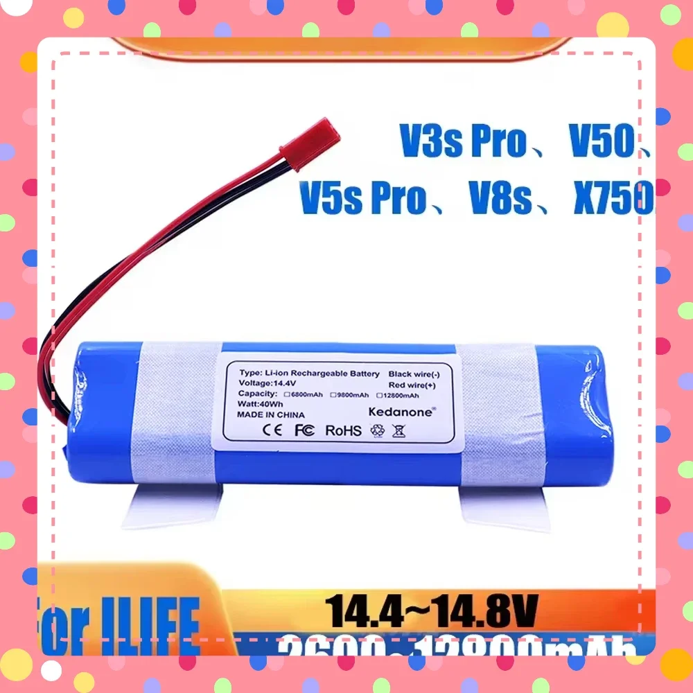 

2025NewOriginal Li-lion Battery for ILIFE V3s Pro, V5s Pro, V8s, V8 PlusV80，V80 Max，V80 Pro,V3s Max 18650 12800mAh 14.4V PX-B010