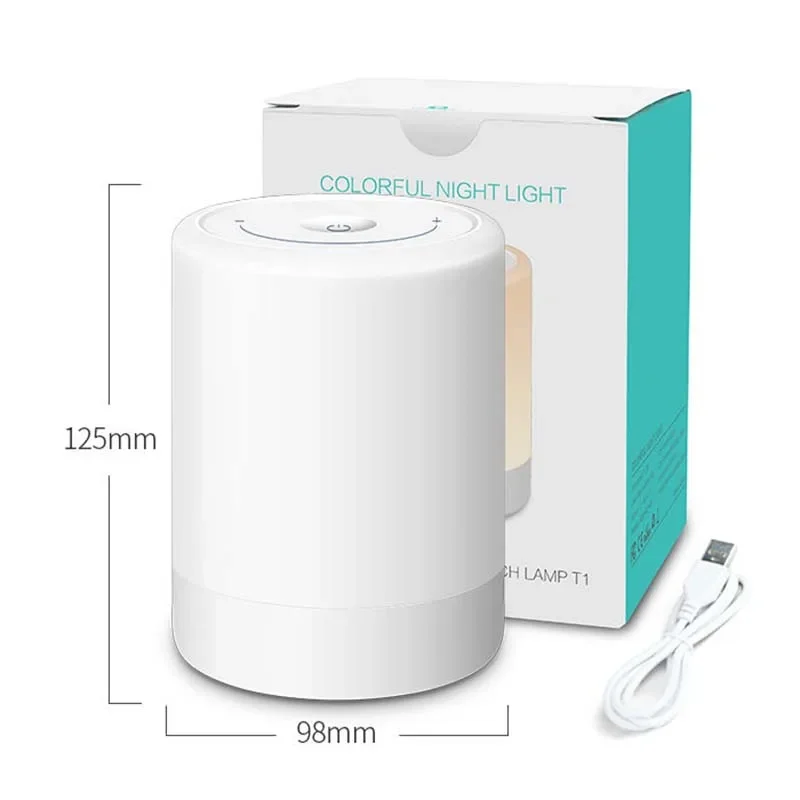 Veilleuse LED portable pour enfants, aste par USB, capteur tactile, lampe de chevet à intensité variable, lumière ambiante, luminosité réglable