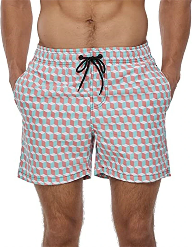 Men Summer Swimwear Beach Shorts For Men Digital Print Male Swimming Trunks Quick Dry Man Surf Board Shorts Beachwear