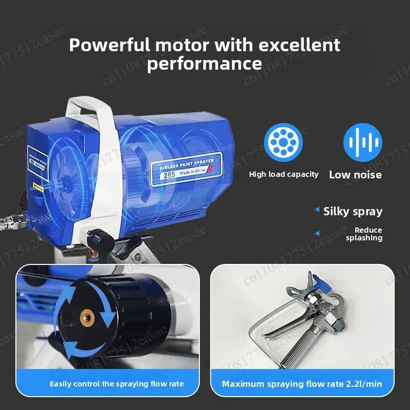 Portable Small Airless Sprayer 295, For Latex Paint, Color Steel Tile & Wood Coating, DIY High Pressure Spraying Equipment