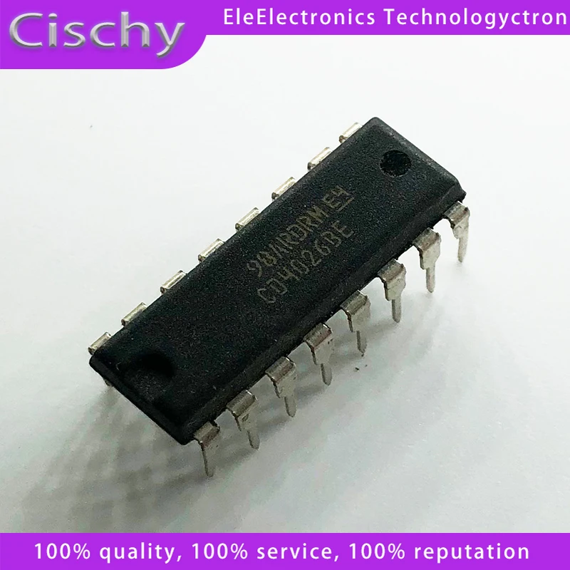 10pcs/lot CD4026 CD4026BE 4026 IC CMOS Counters Decade/Divider DIP-16 In Stock