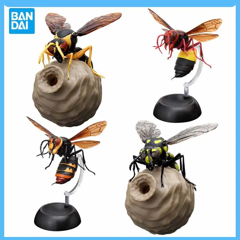 Original Bandai Opening Japanese Gashapon Creature Mini Hornet Gashapon Movables Joint Model Capsule Collectibl Children Toys