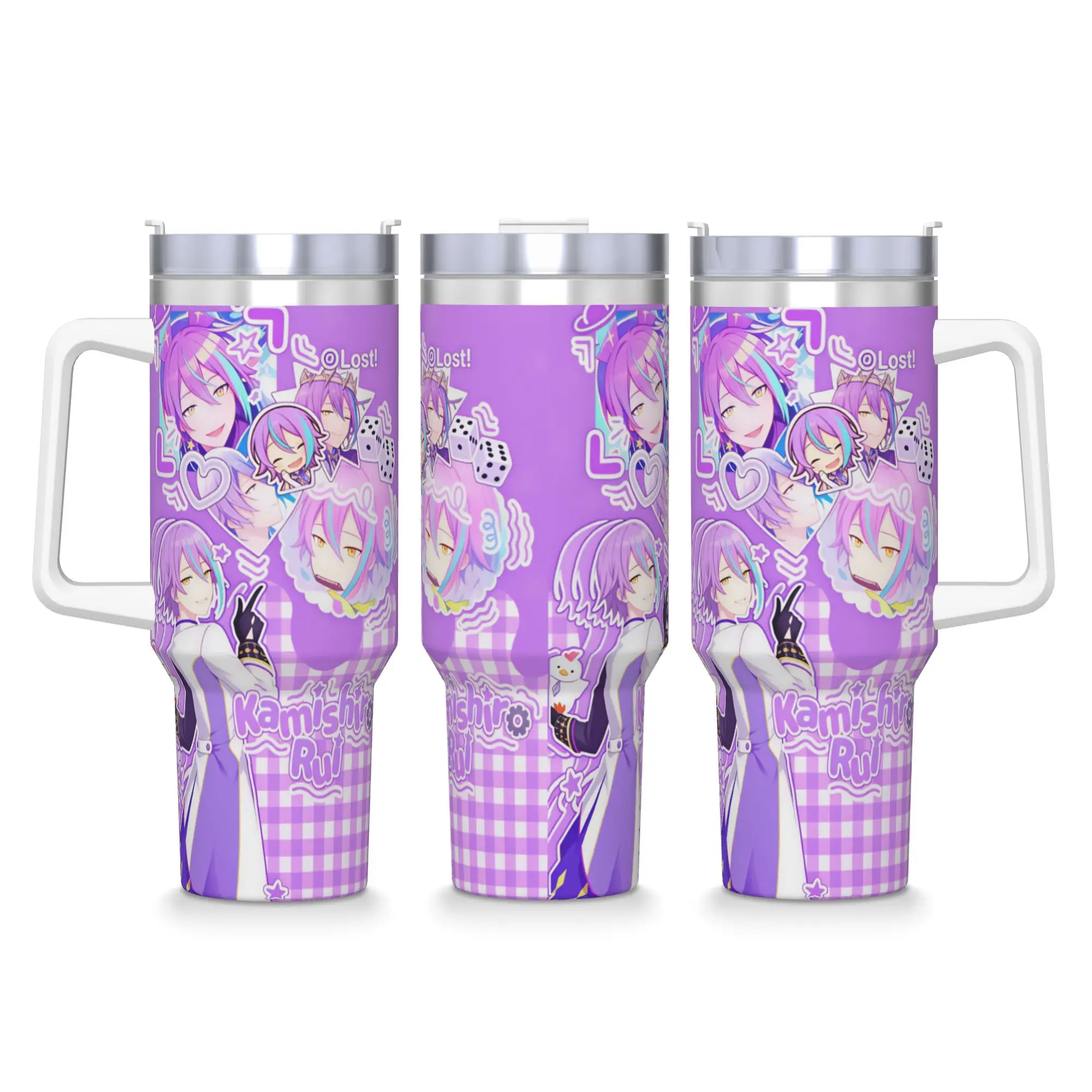 Project Sekai Rui Kamishiro Anime Game Stainless Steel Tumbler  Beach Thermal Cups With Capacity Car Mugs Water Bottle