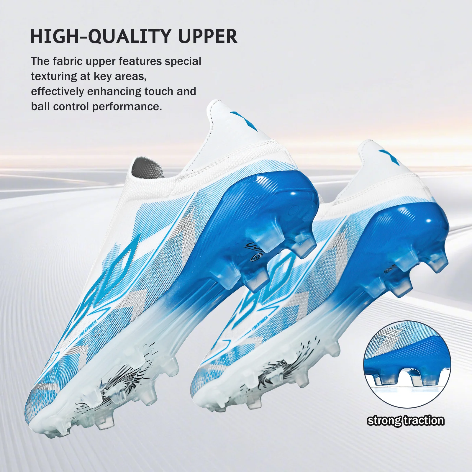 Upgraded Wear Resistant AG FG Football Shoes Skin-friendly PU Fabric Hard TPU Stud Stable Support Outdoor Natural Grass Sports