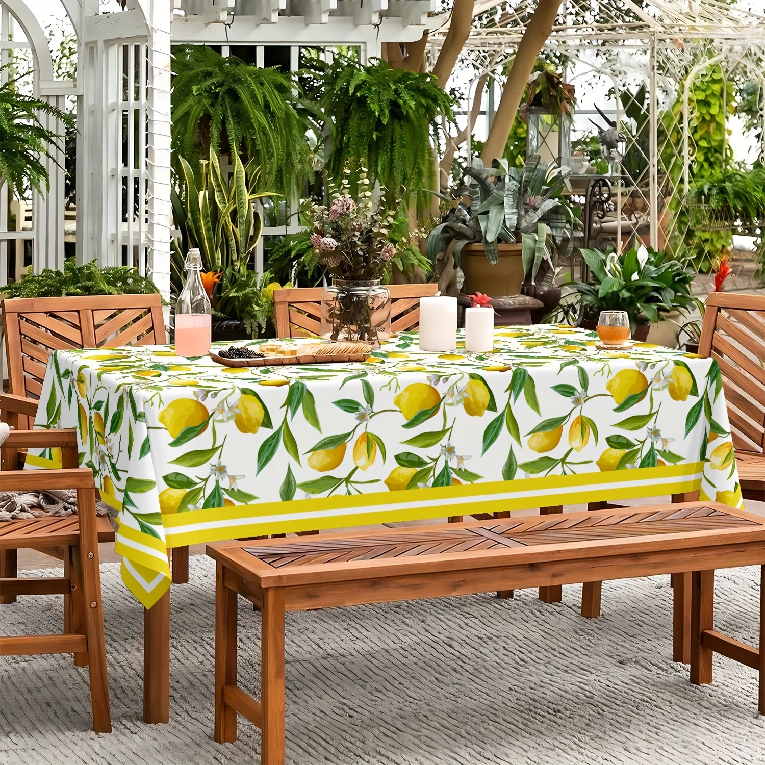 Toalha de mesa retangular flor - Yellow Desk Setup avaliação e preço