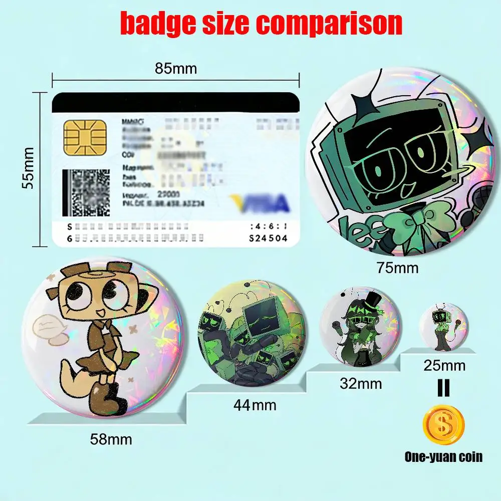 Vee Shelly Goob Dandys World Badge on Backpack Clothes decoration Tinplate Round Brooch Funny Custom Gifts for Friend