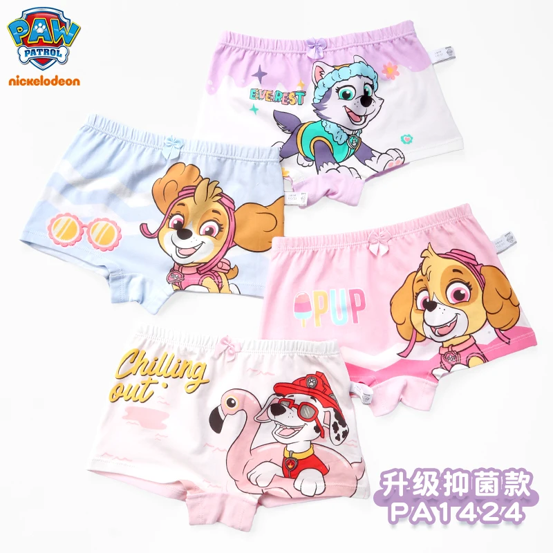 4Pcs/lot 100% Genuine Paw Patrol Cotton Babys Girls Skye Everest Briefs Panties for Kids Shorts Underwear Children Underpants