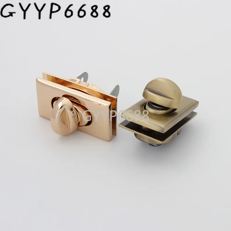 

1-5-20 sets 4 colors 35X19mm rectangle shape turn lock for bag handbag twist lock DIY leather bag accessories