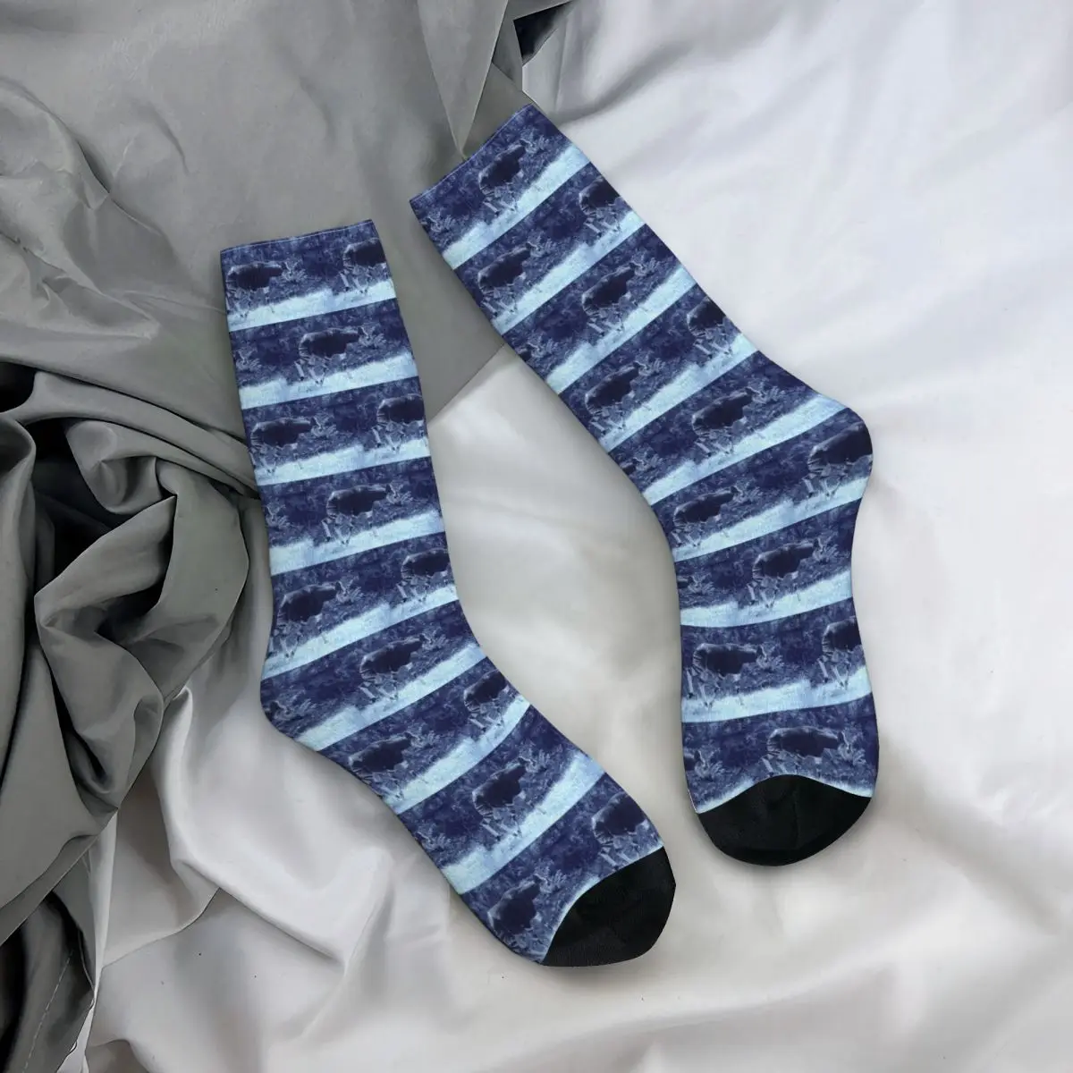 All Seasons Crew Stockings Okapi Animalier On Grass Vintage Socks Crazy Hip Hop Long Socks for Men Women Valentine's Day Gifts