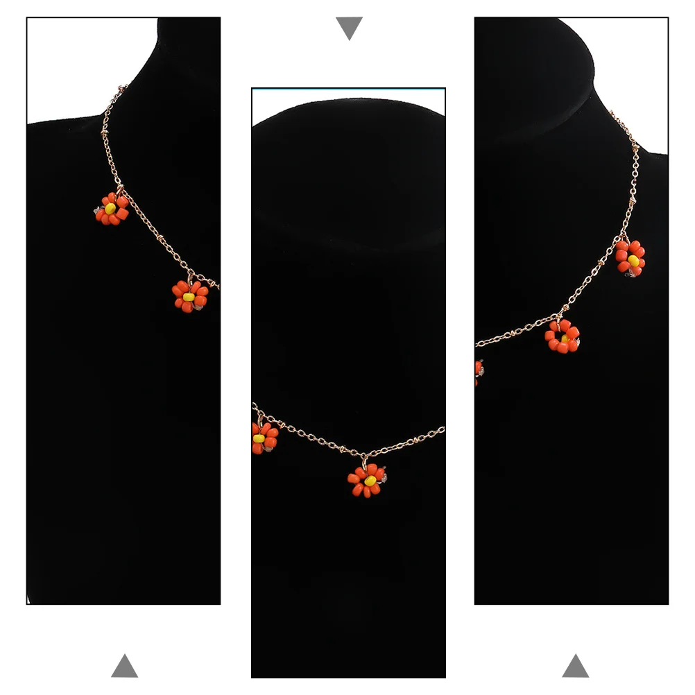 

1Pc Alloy Handmade Daisy Tassel Necklace Adjustable Fine Clavicle Pendant Elegant Daily Anniversary Birthday Gift Women Necklace