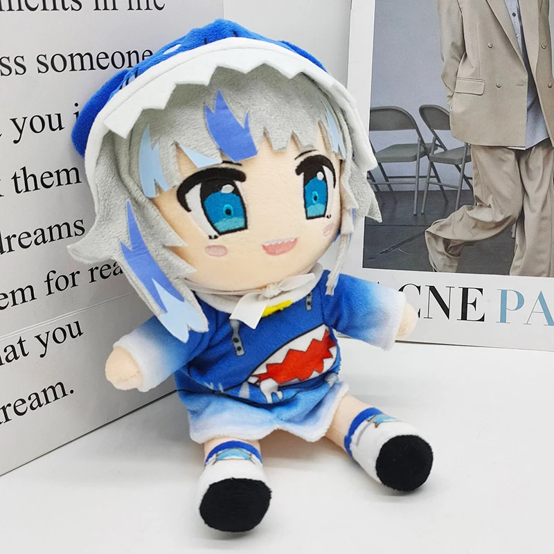 1/2pcs Dino Gura Plush Toy Gawr Stuffed Shark Baby Animal Hololive Virtual YouTuber Plushies Figure Soft Pillow Gift for Kid Fan