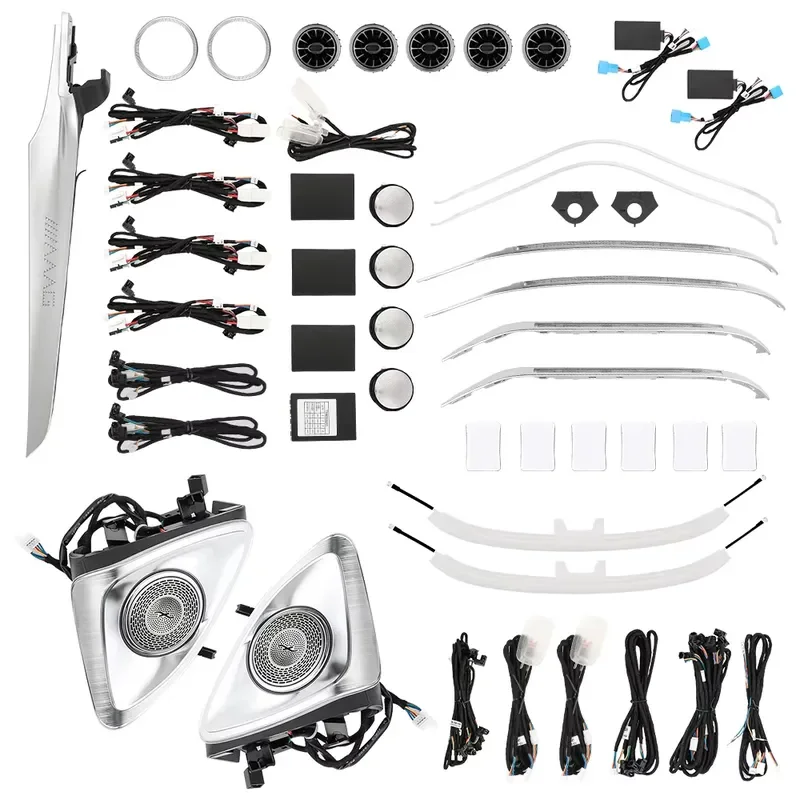 

AP01 64 Colors Auto Interior Ambient Light Kit for C-Class GLC W205 X253 with Screen Control 12V CE FCC Certified