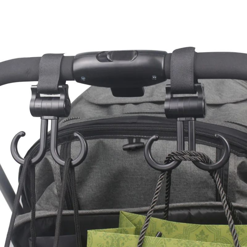 Nieuwe Dubbele Haak Kinderwagen Haken 360 Graden Draaibare Kinderwagen Organizer Met Luiertas Pasgeboren Reisaccessoires