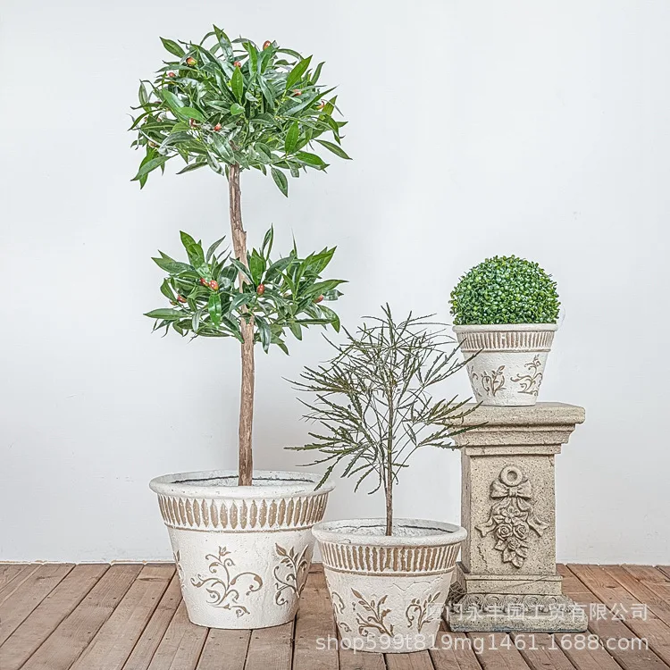 Nordic creative magnesium mud flower pot, plant cement gardening flower , foreign trade wind courtyard hotel garden decoration